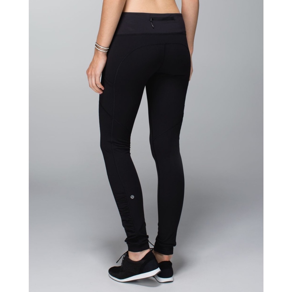 Lululemon Ruched Speed Tight Cozy Black Leggings